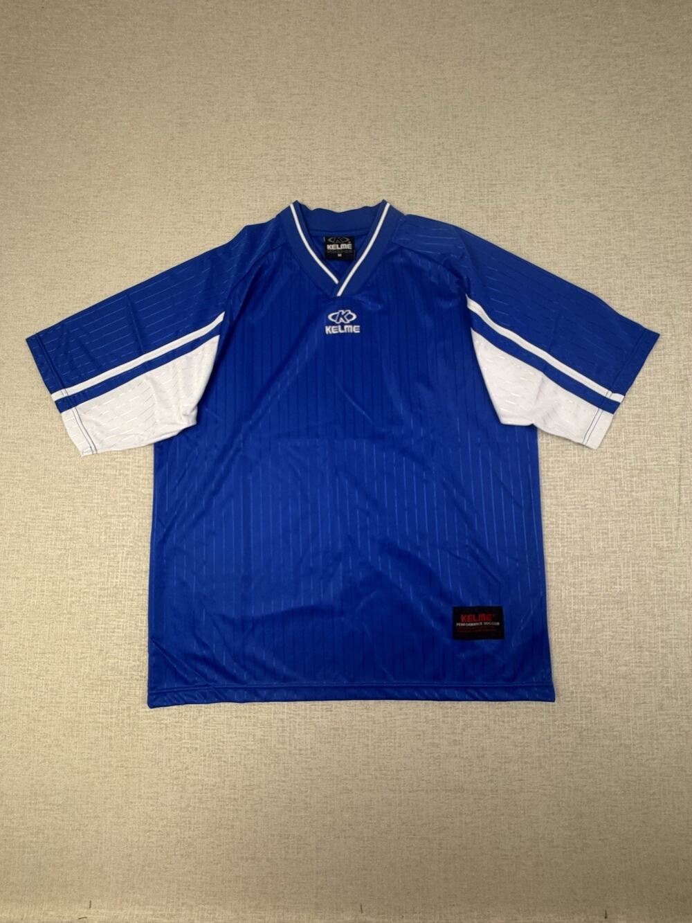 Kelme Futbol Soccer Jersey Mens M Blue White Vintage 90s Performance Shirt